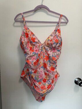 🌸Floral One Piece Swimsuit XL | Pink Multicolor | NWT | Summer Beach🌸